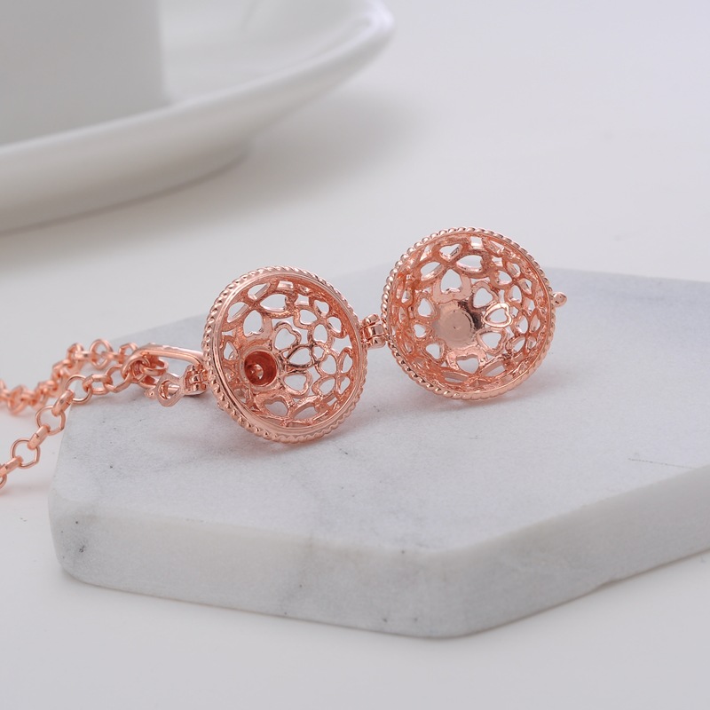 DIY lady pregnant woman harp ball essence oil bottle clover holhold-out magic box aroma phase box sweater necklace pendant lock