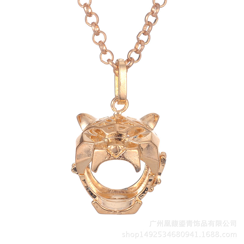 Getting pregnant woman qinyin ball refined oil bottle hollowed - out pearl leopard head magic box aroma phase box sweater necklace pendant