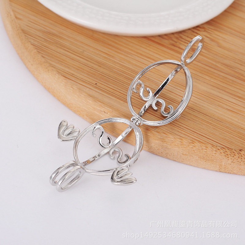 Getting pregnant woman harp ball refined oil bottle hollowed out pearl purse wing magic box aroma&amp;fragrance phase box sweater necklace pendant
