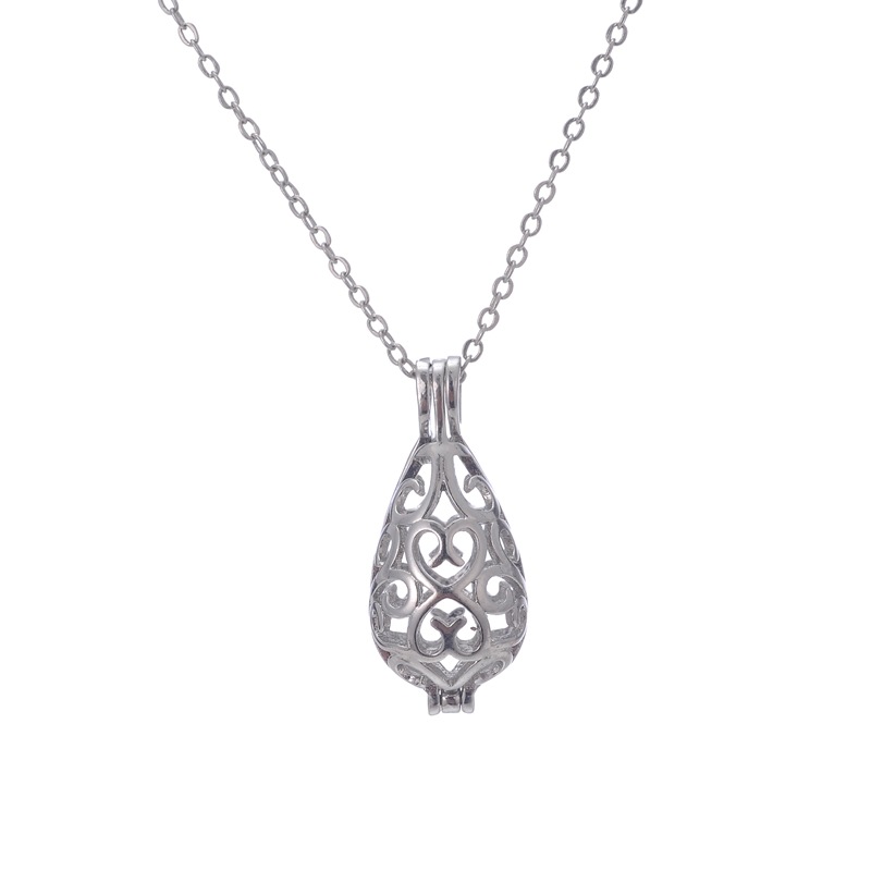DIY ladies pregnant women qinyin ball refined oil bottle hollowed - out drip magic box aroma phase box sweater necklace pendant lock