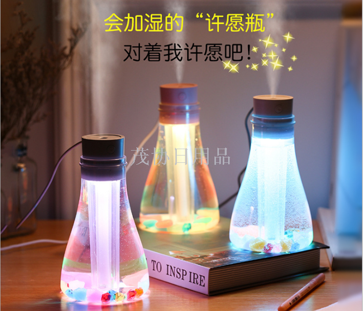 New wish bottle humidifier USB mini aroma humidifier home office ultrasonic cleaning
