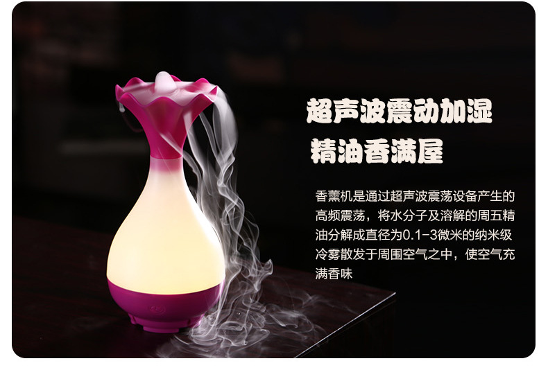 Creative vase humidifier yujing bottle aroma humidifier new USB night light humidifier