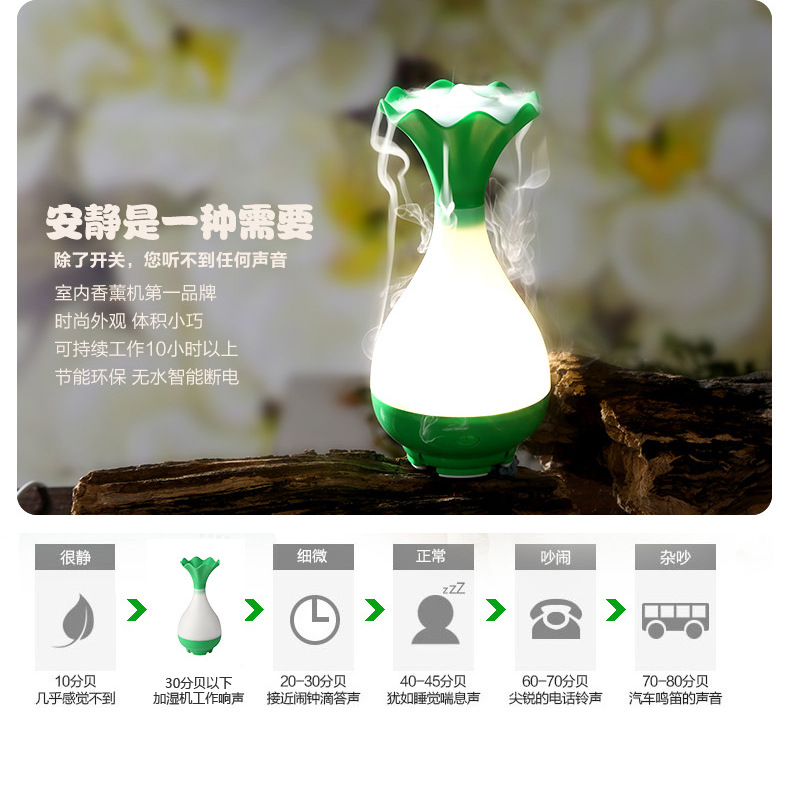 Creative vase humidifier yujing bottle aroma humidifier new USB night light humidifier
