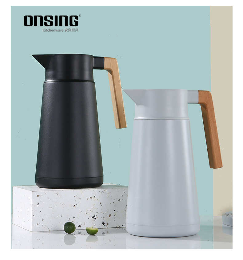 304 Stainless Steel Vacuum Insulated Pot Thermo French Coffee Pot Household Thermos 2L Gift Logo