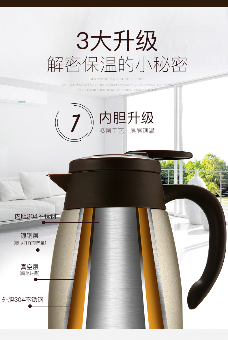 Hals Thermal Pot Household Heat Preservation Cup 304 Stainless Steel Water Cup Pot Large Capacity Thermos Bottle Thermo 2L Hals Thermal Pot Household Heat Preservation Cup 304 Stainless Steel Water Cup Pot Large Capacity Thermos Bottle Thermo 2L