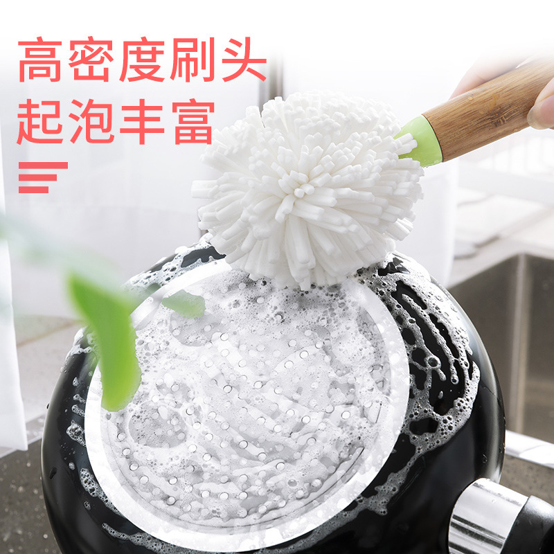 Bamboo Foam Cleaning Cup Brush long handle Thermo-Cup Brush high-end Bamboo manufacturers Direct Spot Foam bottle Brush