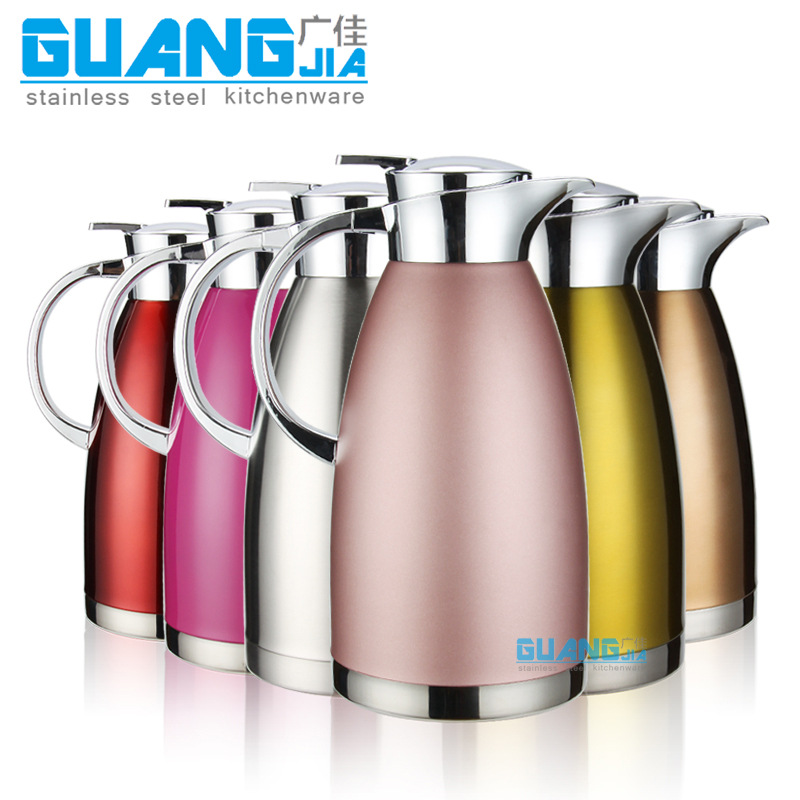 Stainless Steel Vacuum Insulated Pot Household Thermos Thermo European Coffee Pot Cold Water Bottle Cold Insulation Factory Direct Supply