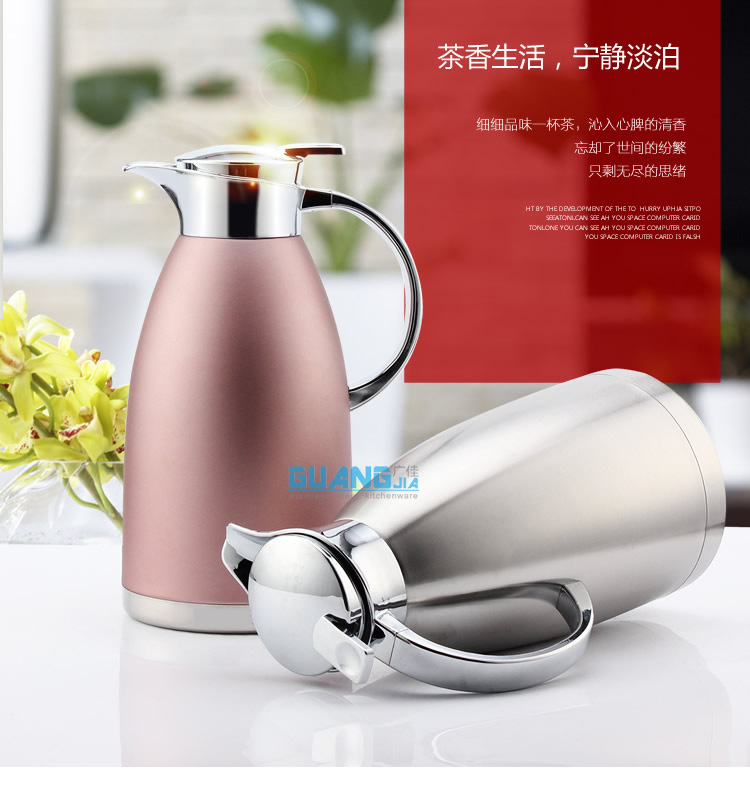 Stainless Steel Vacuum Insulated Pot Household Thermos Thermo European Coffee Pot Cold Water Bottle Cold Insulation Factory Direct Supply Stainless Steel Vacuum Insulated Pot Household Thermos Thermo European Coffee Pot Cold Water Bottle Cold Insulation Factory Direct Supply