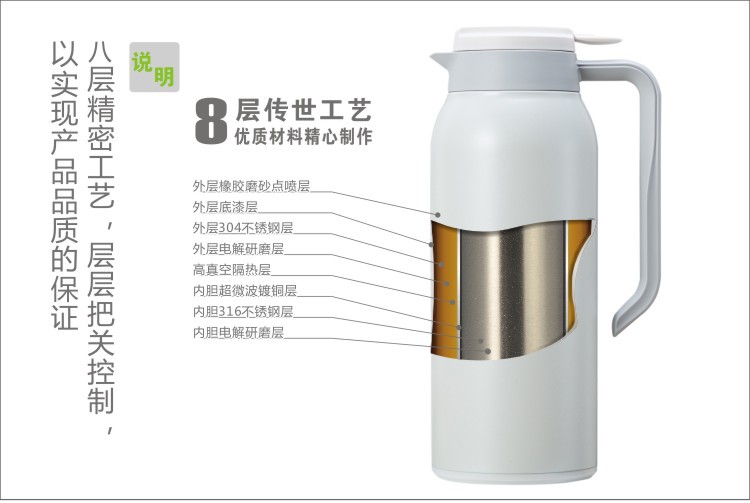 Stainless Steel Vacuum Insulated Pot Thermo Domestic Hot Water Pot Thermos Bottle 316 Liner Thermal Insulation Kettle Gift Stainless Steel Vacuum Insulated Pot Thermo Domestic Hot Water Pot Thermos Bottle 316 Liner Thermal Insulation Kettle Gift
