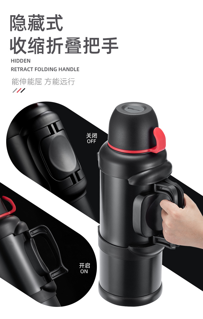 Marching Sports Kettle Outdoor Large Capacity Travel 4L Household Vacuum Cup Car Bottle Stainless Steel Thermo Jug