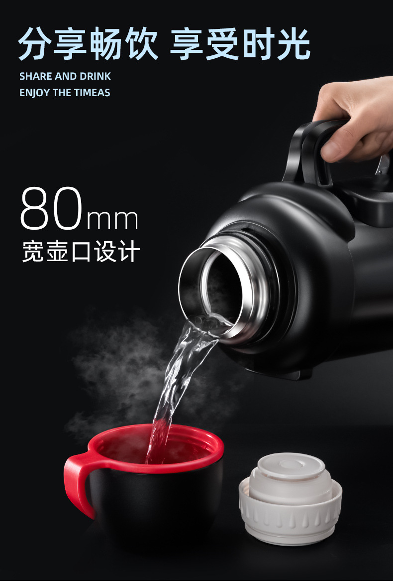 Marching Sports Kettle Outdoor Large Capacity Travel 4L Household Vacuum Cup Car Bottle Stainless Steel Thermo Jug