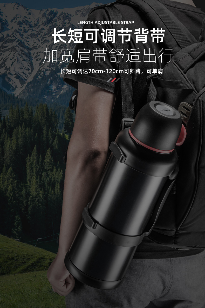 Marching Sports Kettle Outdoor Large Capacity Travel 4L Household Vacuum Cup Car Bottle Stainless Steel Thermo Jug