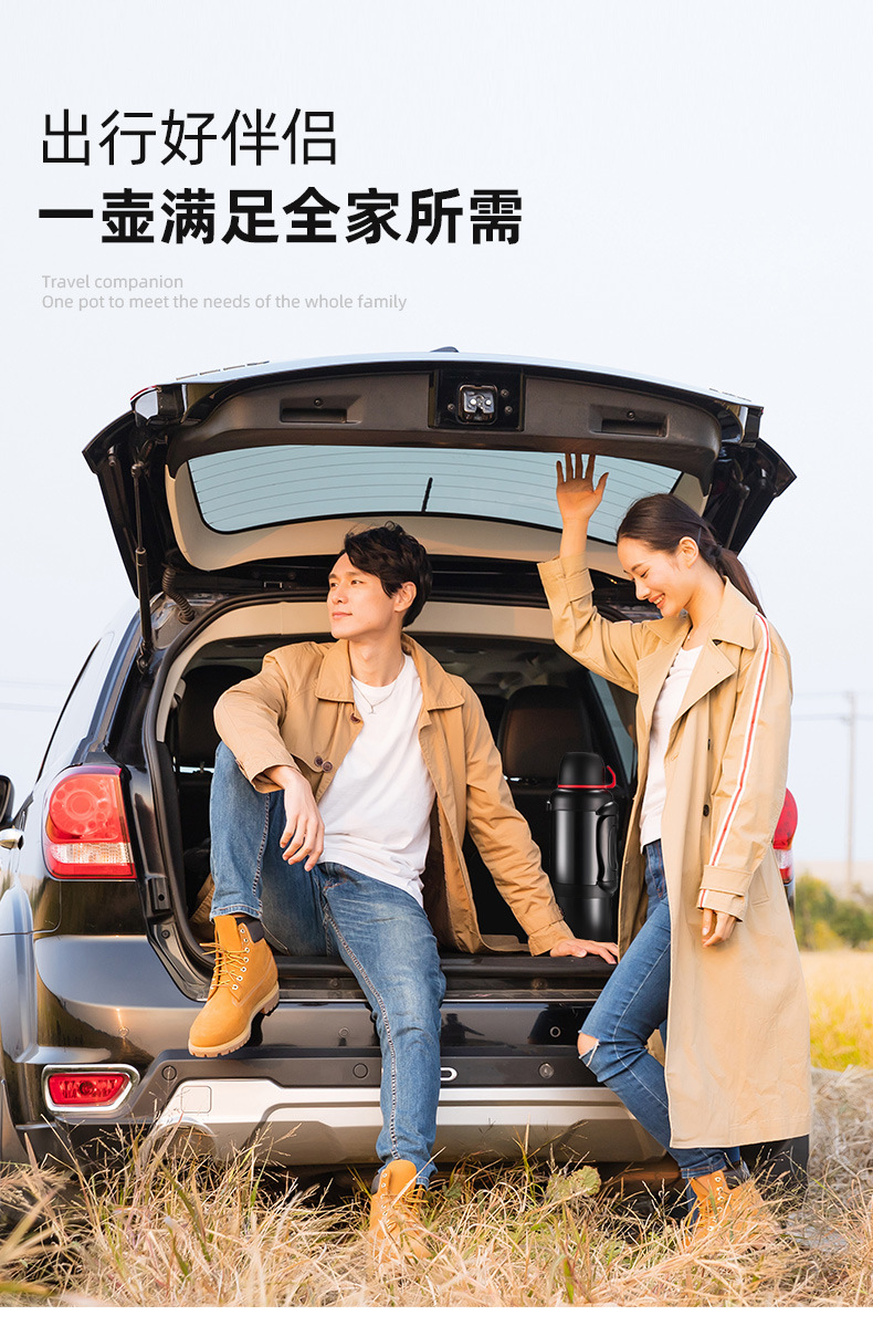 Marching Sports Kettle Outdoor Large Capacity Travel 4L Household Vacuum Cup Car Bottle Stainless Steel Thermo Jug