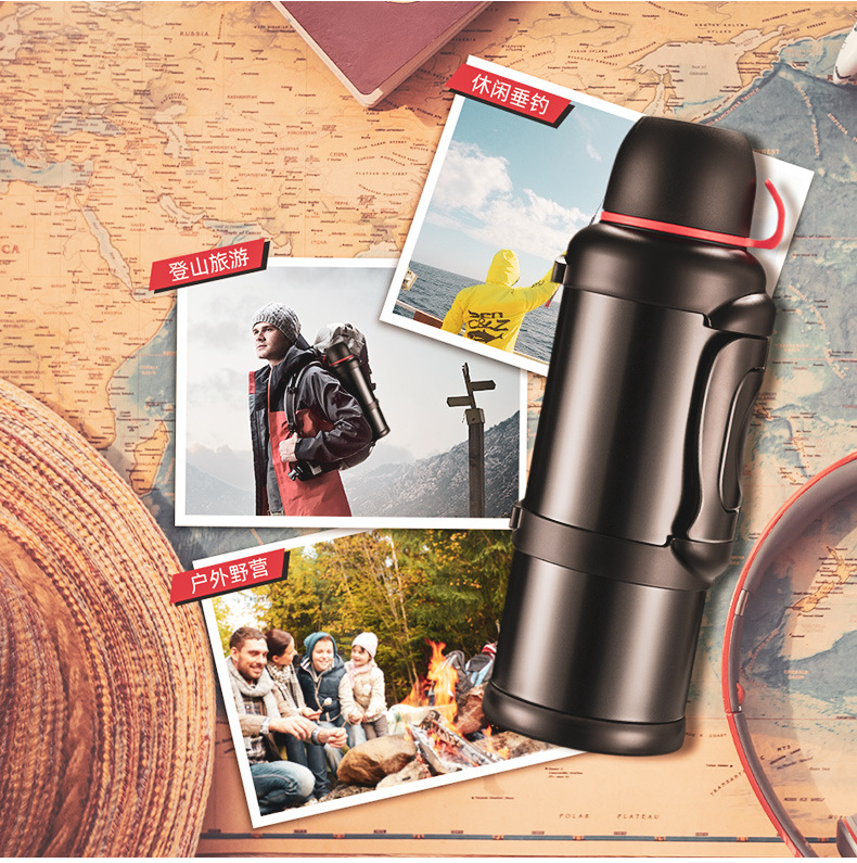 Marching Sports Kettle Outdoor Large Capacity Travel 4L Household Vacuum Cup Car Bottle Stainless Steel Thermo Jug