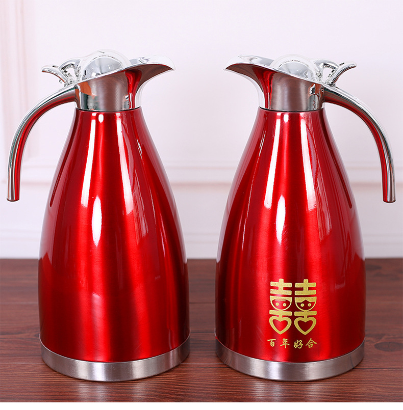 2.0L Wedding Supplies Wedding Thermo Bride Dowry Red Stainless Steel Coffee Maker Thermal Insulation Thermos Bottle Kettle 2.0L Wedding Supplies Wedding Thermo Bride Dowry Red Stainless Steel Coffee Maker Thermal Insulation Thermos Bottle Kettle