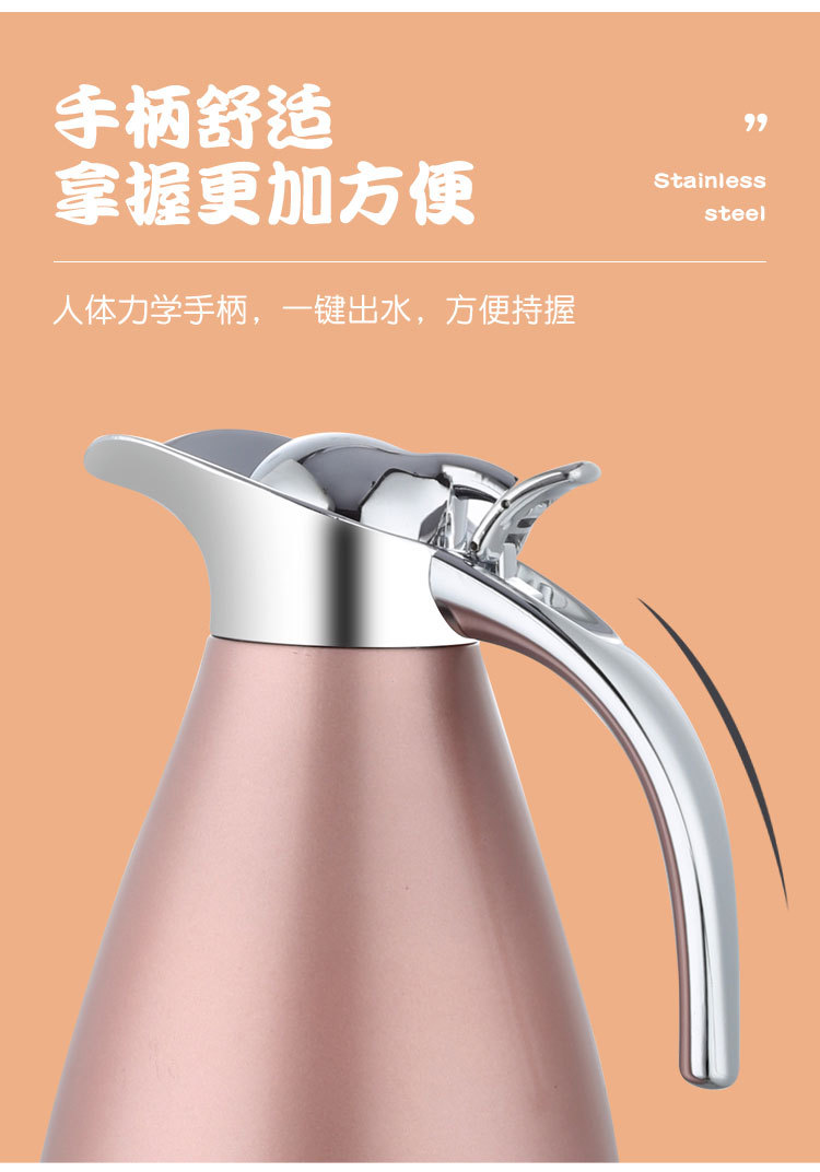 304 Stainless Steel Thermo Jug Double-Layer Vacuum Kettle European-Style Household Coffee Pot Kettle Thermos Bottle Gift 304 Stainless Steel Thermo Jug Double-Layer Vacuum Kettle European-Style Household Coffee Pot Kettle Thermos Bottle Gift