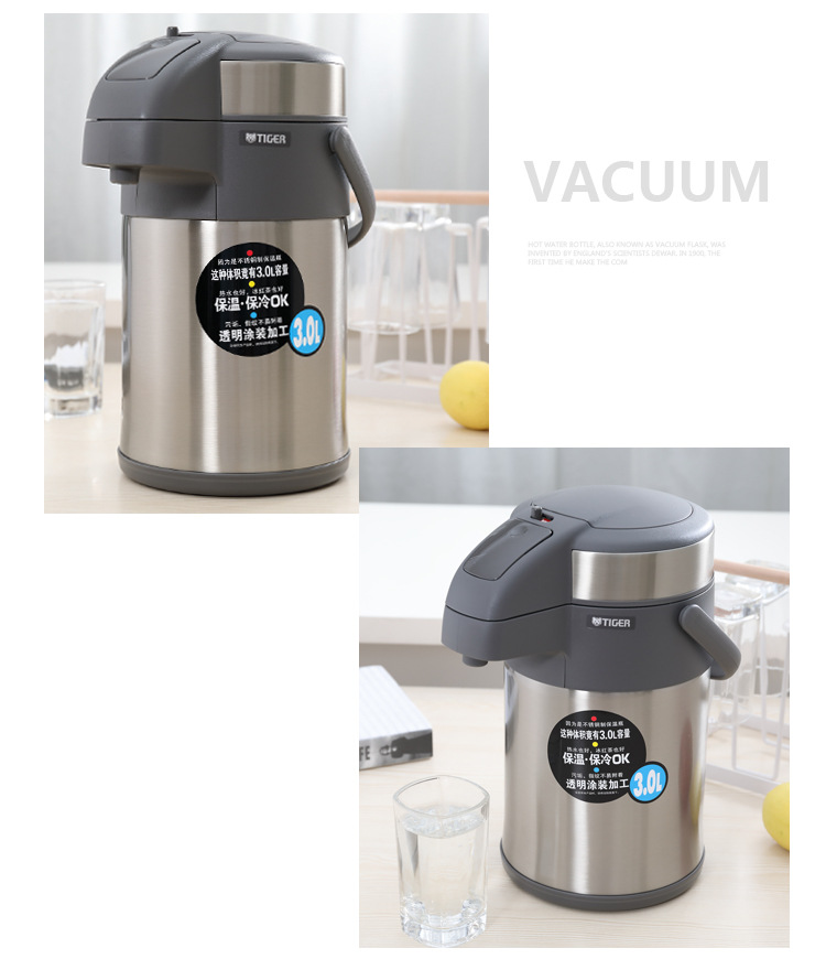 Air Pressure Insulation Hot Water Bottle 4L Large Capacity 3 Liters Vacuum Double Layer Stainless Steel Thermo Jug MAA