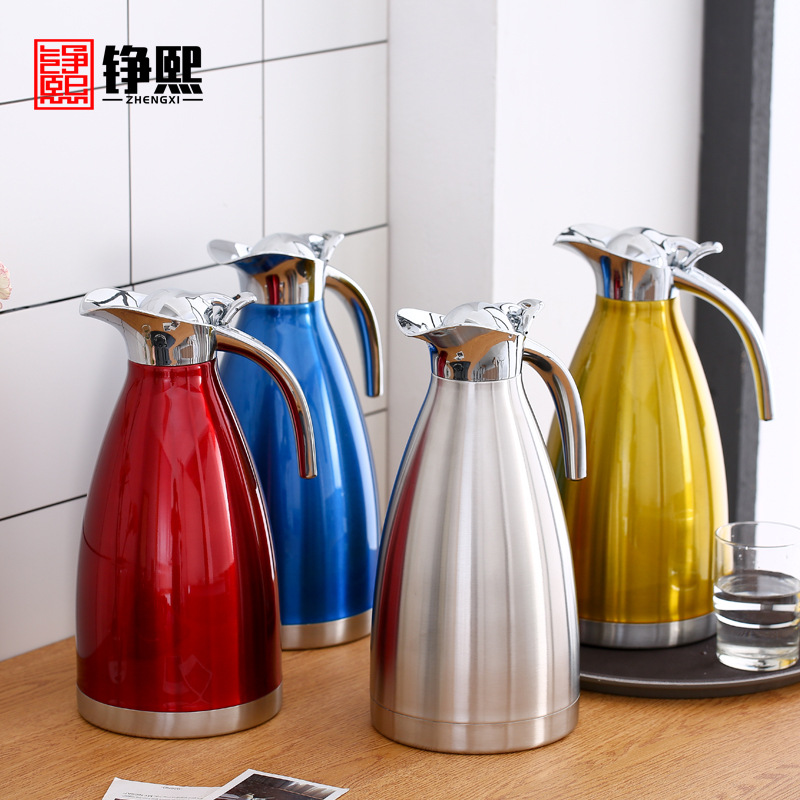 Stainless Steel Vacuum Coffee Pot Thermal Carafe Household 304 Thermo European-Style Hot Water Bottle 2L