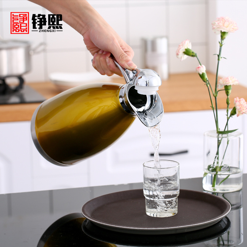 Stainless Steel Vacuum Coffee Pot Thermal Carafe Household 304 Thermo European-Style Hot Water Bottle 2L
