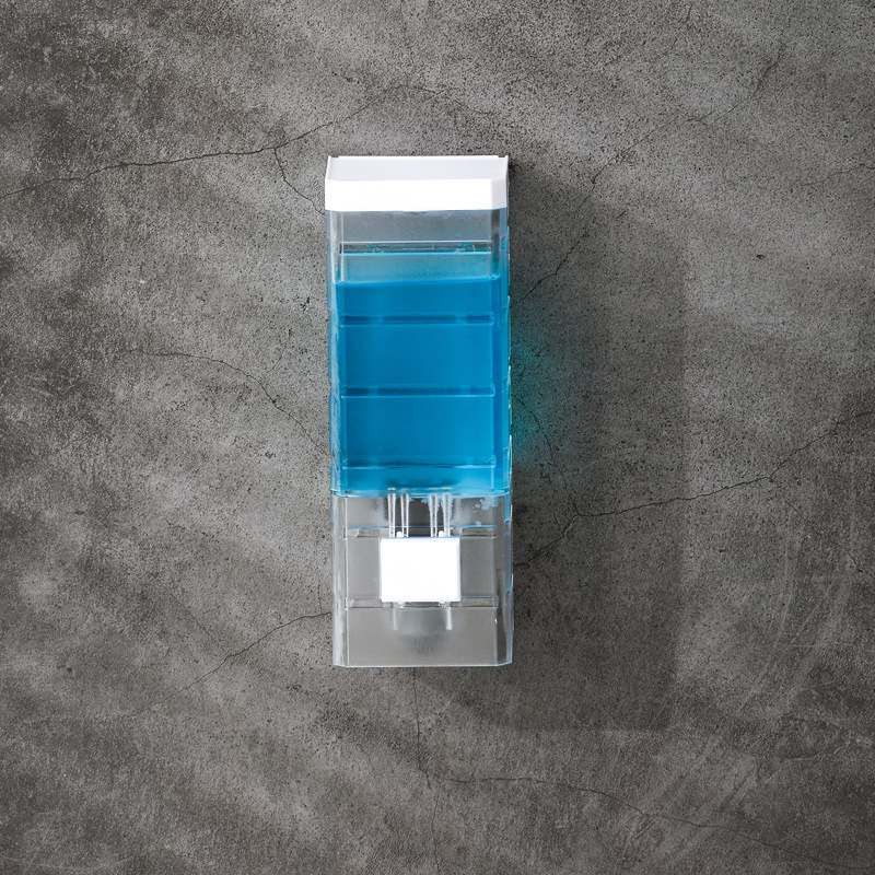 New Home Transparent Wall-Mounted Manual Soap Dispenser Bathroom Hotel Single Head Hand Washing Machine Nail-Free Soap Dispenser