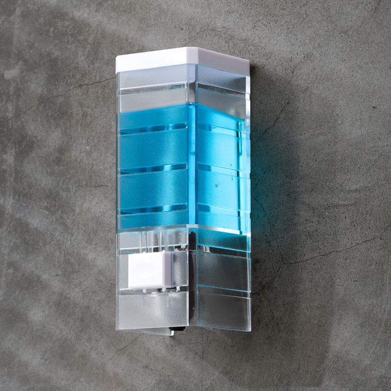 New Home Transparent Wall-Mounted Manual Soap Dispenser Bathroom Hotel Single Head Hand Washing Machine Nail-Free Soap Dispenser
