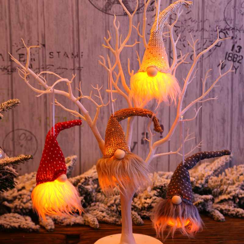 forest people Christmas tree ornaments holiday home furnishing small night lamp glow hang act the role ofing is tasted