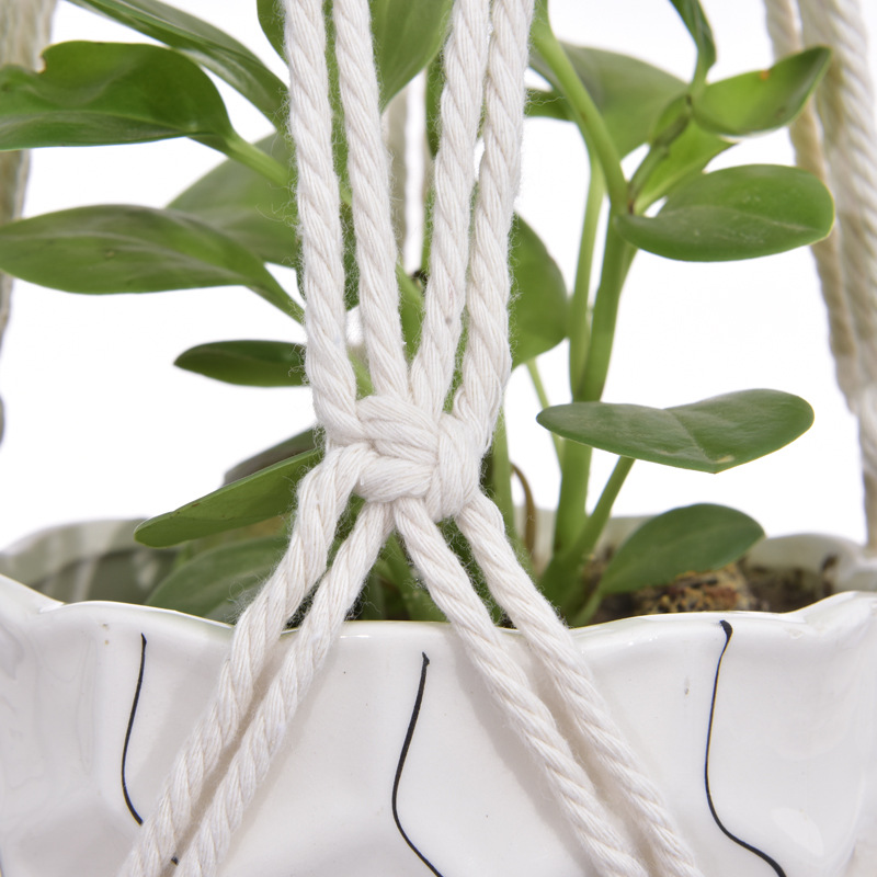 Pot Net Pocket Gardening Creative Plant Greening Basket Suspension Device Cotton String Hand Woven Hang Rope CrossBorder