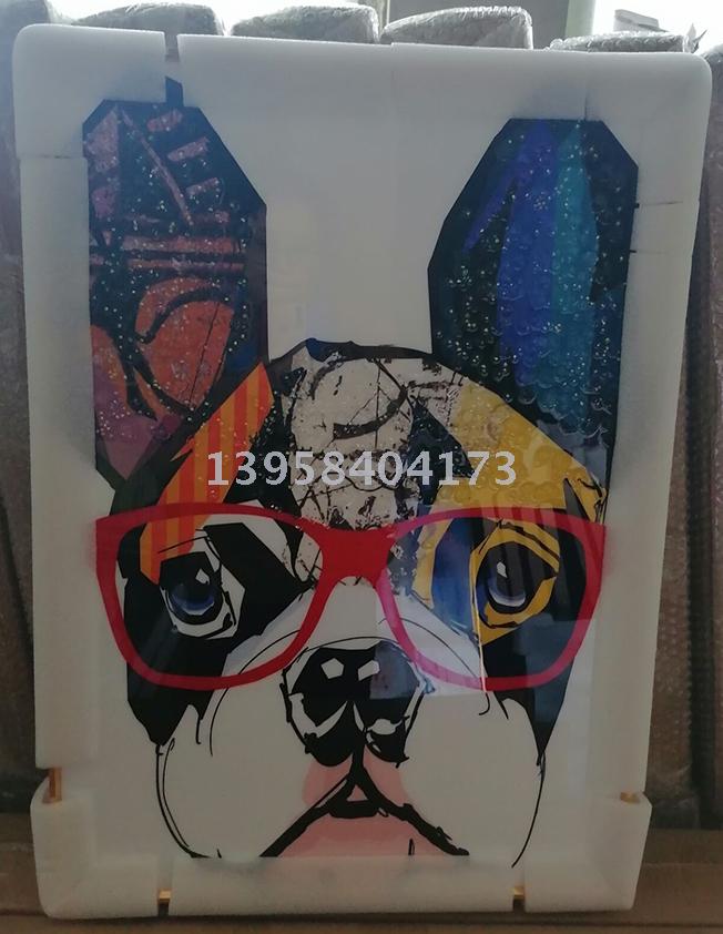 Export decoration crystal face paint crystal porcelain painting of aluminum alloy frame custom sizes to hang a picture