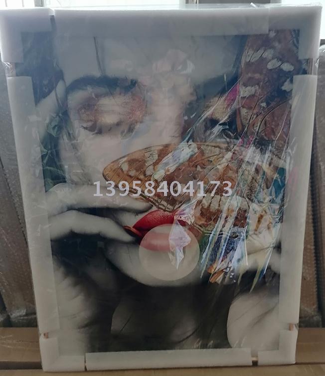 Export decoration crystal face paint crystal porcelain painting of aluminum alloy frame custom sizes to hang a picture