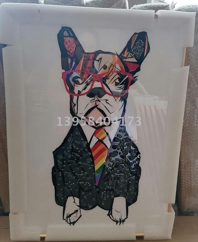 Export decoration crystal face paint crystal porcelain painting of aluminum alloy frame custom sizes to hang a picture