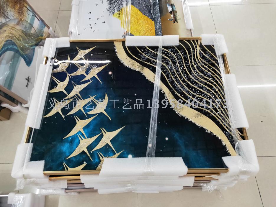 Export decoration crystal face paint crystal porcelain painting of aluminum alloy frame custom sizes to hang a picture Export decoration crystal face paint crystal porcelain painting of aluminum alloy frame custom sizes to hang a picture