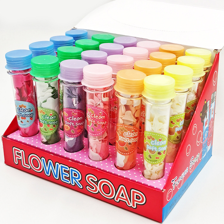 Disposable Travel &amp; Outdoor Portable Mini Hand Washing Soap Sheet Soap Flake Bottle Handwashing Paper Test Tube Pattern