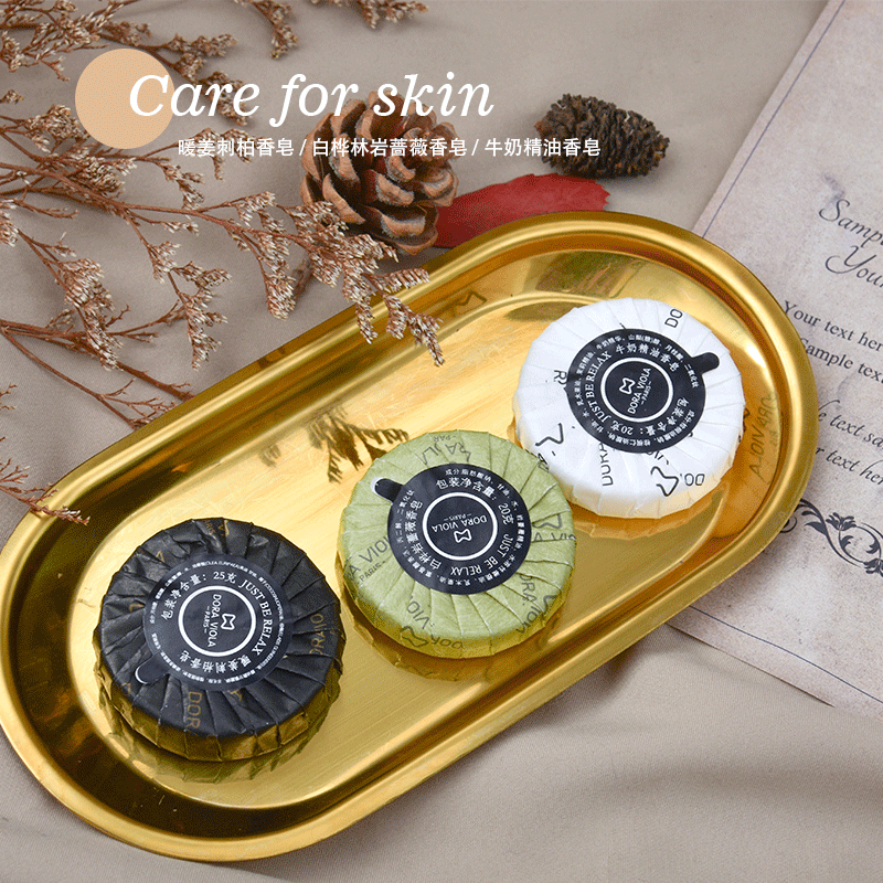 Hotel Disposable Soap Customized B &amp; B Hotel Toiletries Black and White Milk Essential Oil Disposable Soap Wholesale