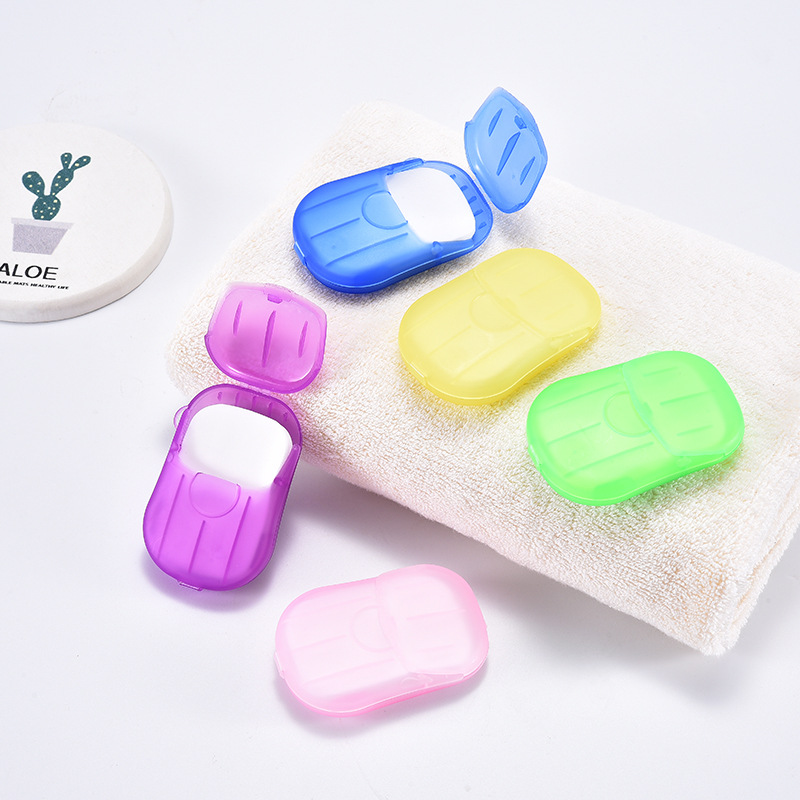 Travel Disposable Soap Slice Soap Sheet Boxed Portable Hand Washing Piece Small Soap Pad Mini Soap Paper Wholesale