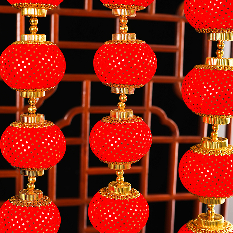New Year Decoration Spring Festival Lantern Ornament Outdoor Happy Marriage Venue Layout Chinese New Year Small Lantern String Pendant