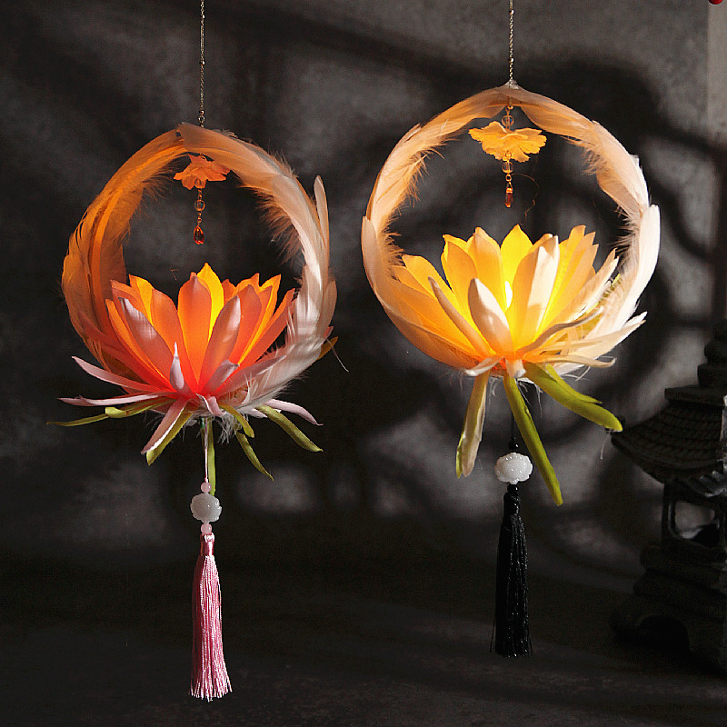 Flower round Bamboo Lamp GD Night Light Mid-Autumn Festival Chinese Clothing Dance Lotus Luminous Lantern Lotus Lantern