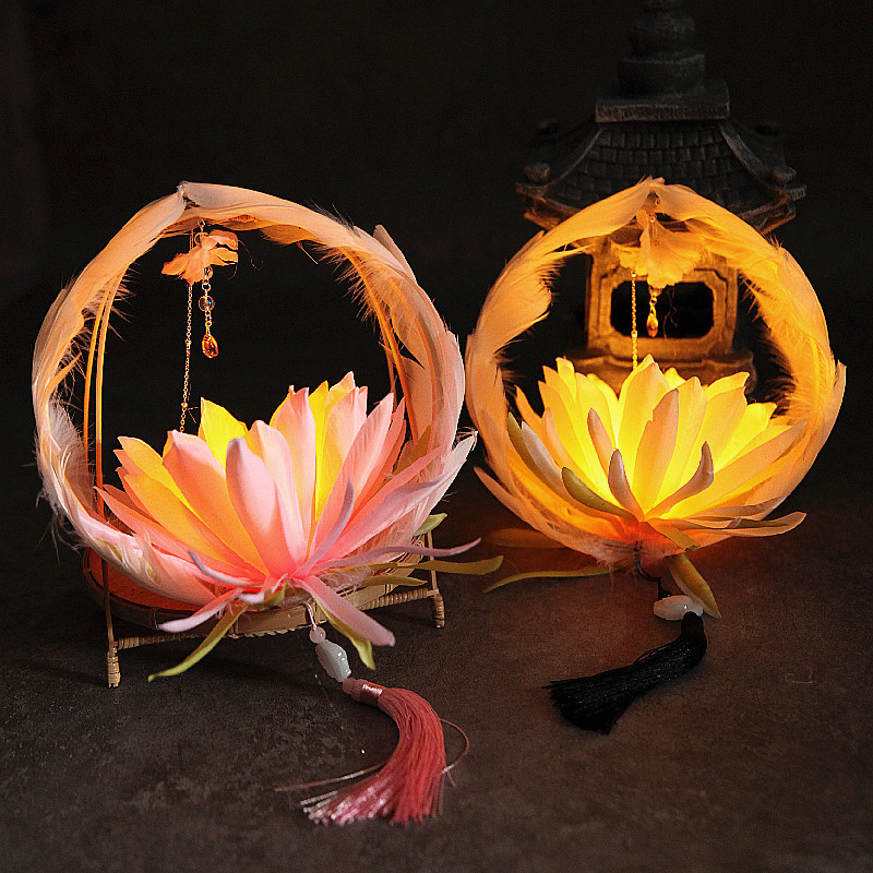 Flower round Bamboo Lamp GD Night Light Mid-Autumn Festival Chinese Clothing Dance Lotus Luminous Lantern Lotus Lantern