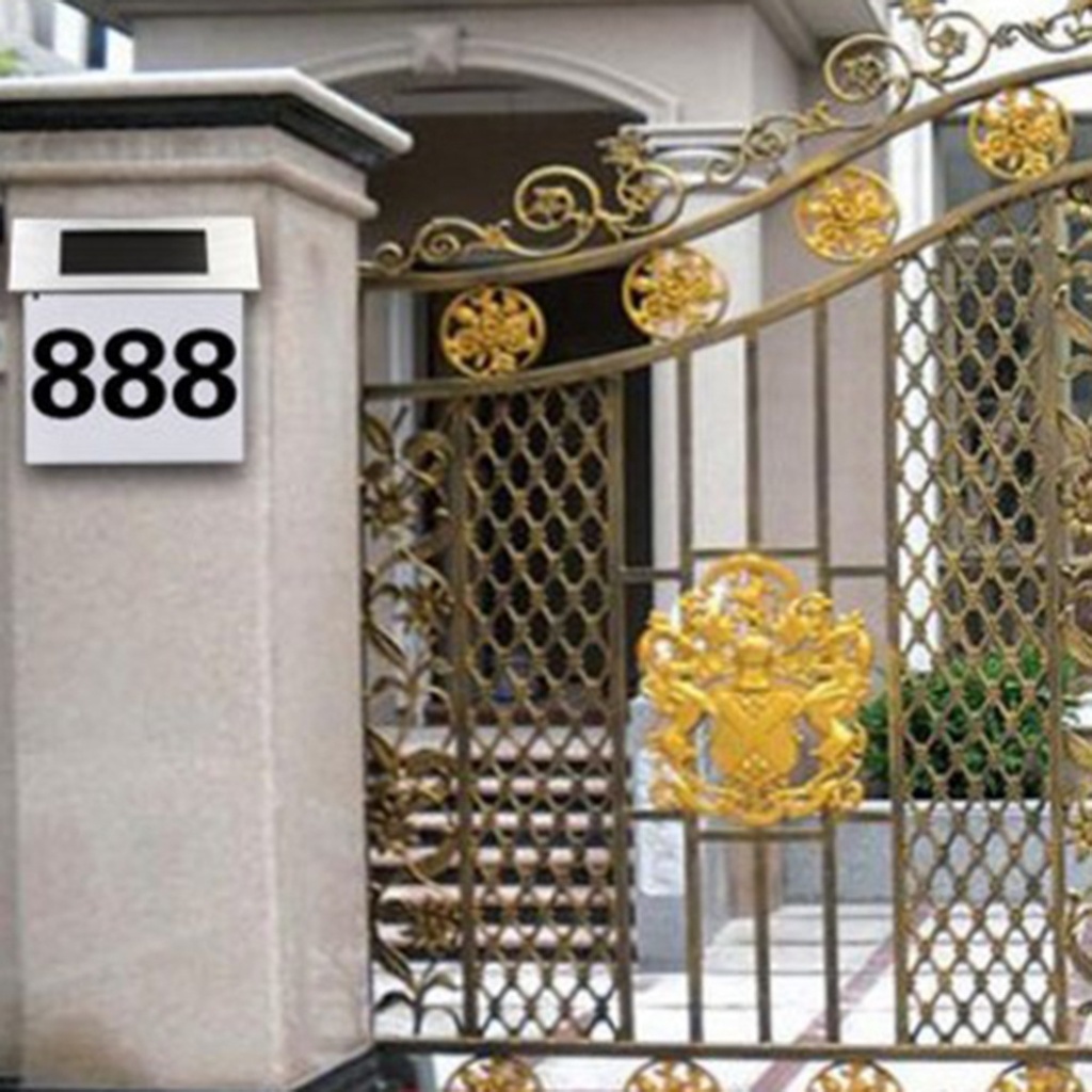 Solar LED Doorplate Lamp Outdoor Waterproof Stainless-Steel Lamps House Number Including Number and Letter Sticker Number Light Solar LED Doorplate Lamp Outdoor Waterproof Stainless-Steel Lamps House Number Including Number and Letter Sticker Number Light