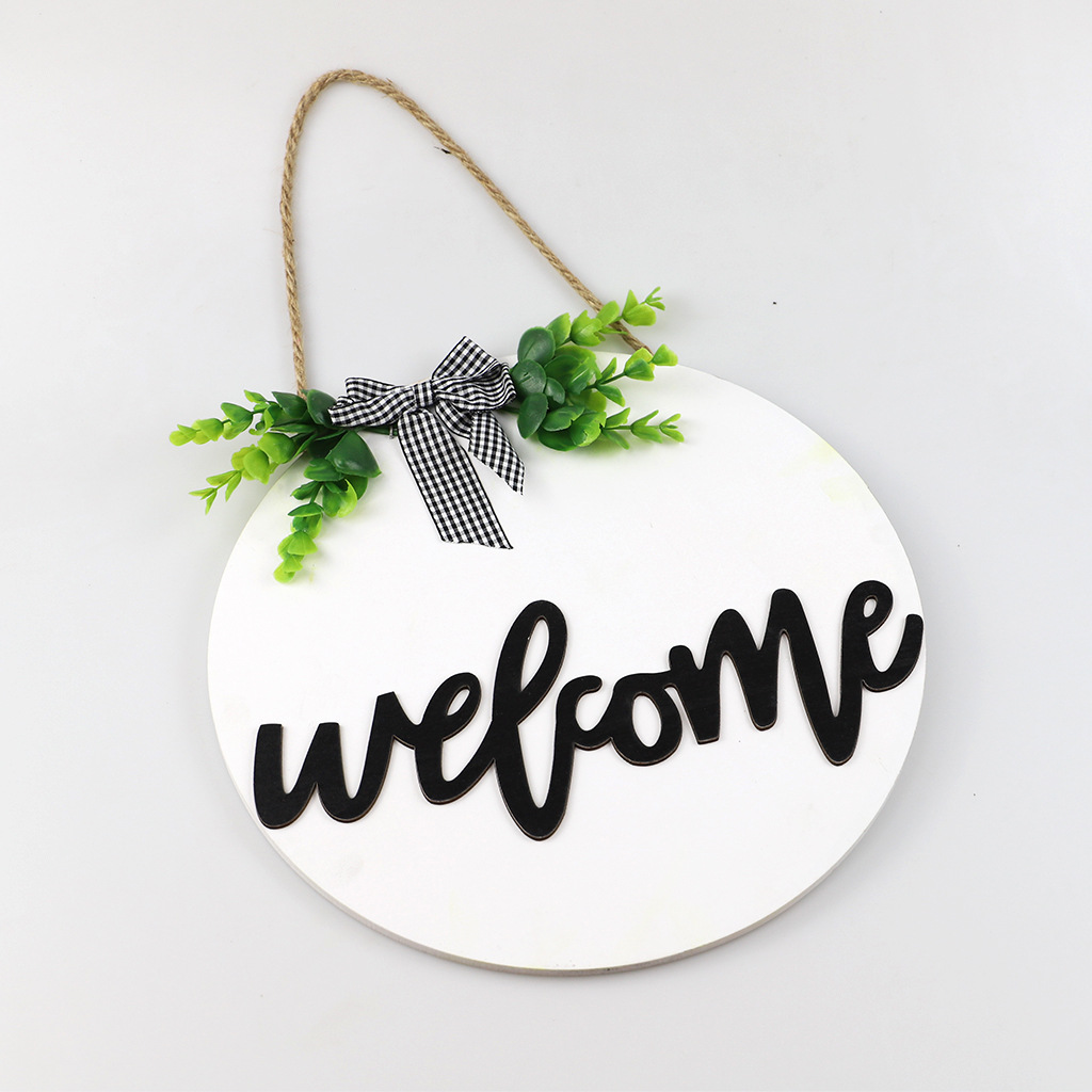 Country Style Welcome Front Door Mural Wall Decoration Wooden Ring Welcome Board Cross-Border E-Commerce Wooden Doorplate Spot Goods Country Style Welcome Front Door Mural Wall Decoration Wooden Ring Welcome Board Cross-Border E-Commerce Wooden Doorplate Spot Goods
