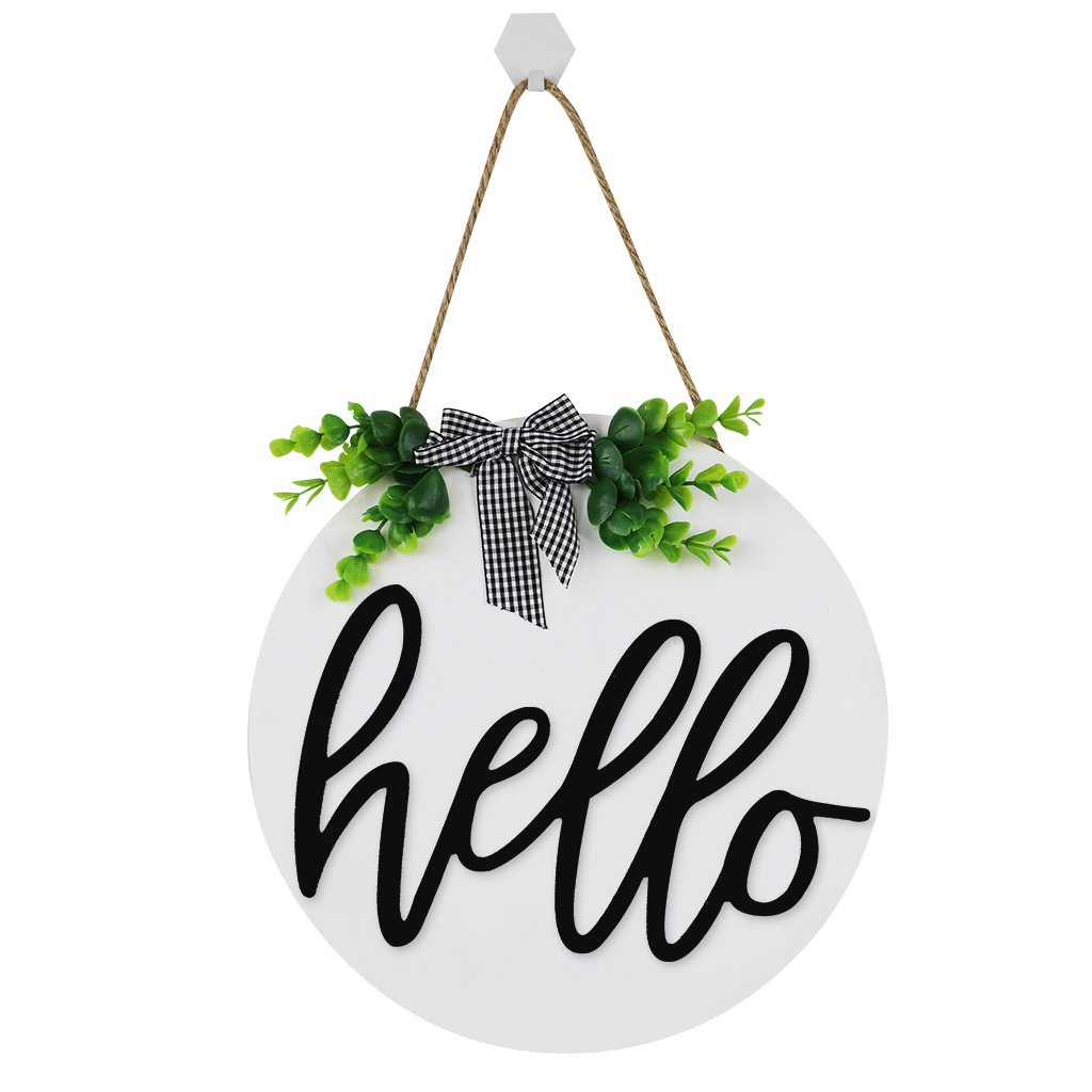 Country Style Welcome Front Door Mural Wall Decoration Wooden Ring Welcome Board Cross-Border E-Commerce Wooden Doorplate Spot Goods Country Style Welcome Front Door Mural Wall Decoration Wooden Ring Welcome Board Cross-Border E-Commerce Wooden Doorplate Spot Goods