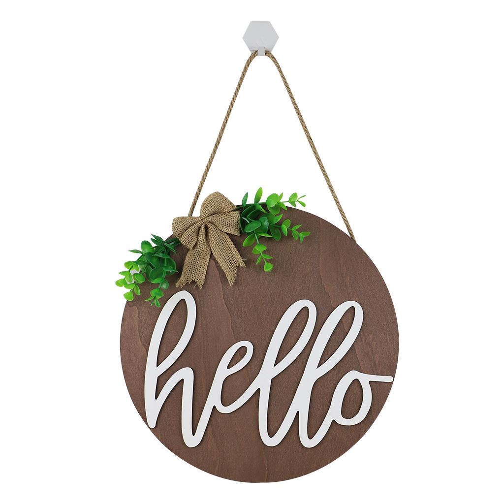 Country Style Welcome Front Door Mural Wall Decoration Wooden Ring Welcome Board Cross-Border E-Commerce Wooden Doorplate Spot Goods Country Style Welcome Front Door Mural Wall Decoration Wooden Ring Welcome Board Cross-Border E-Commerce Wooden Doorplate Spot Goods