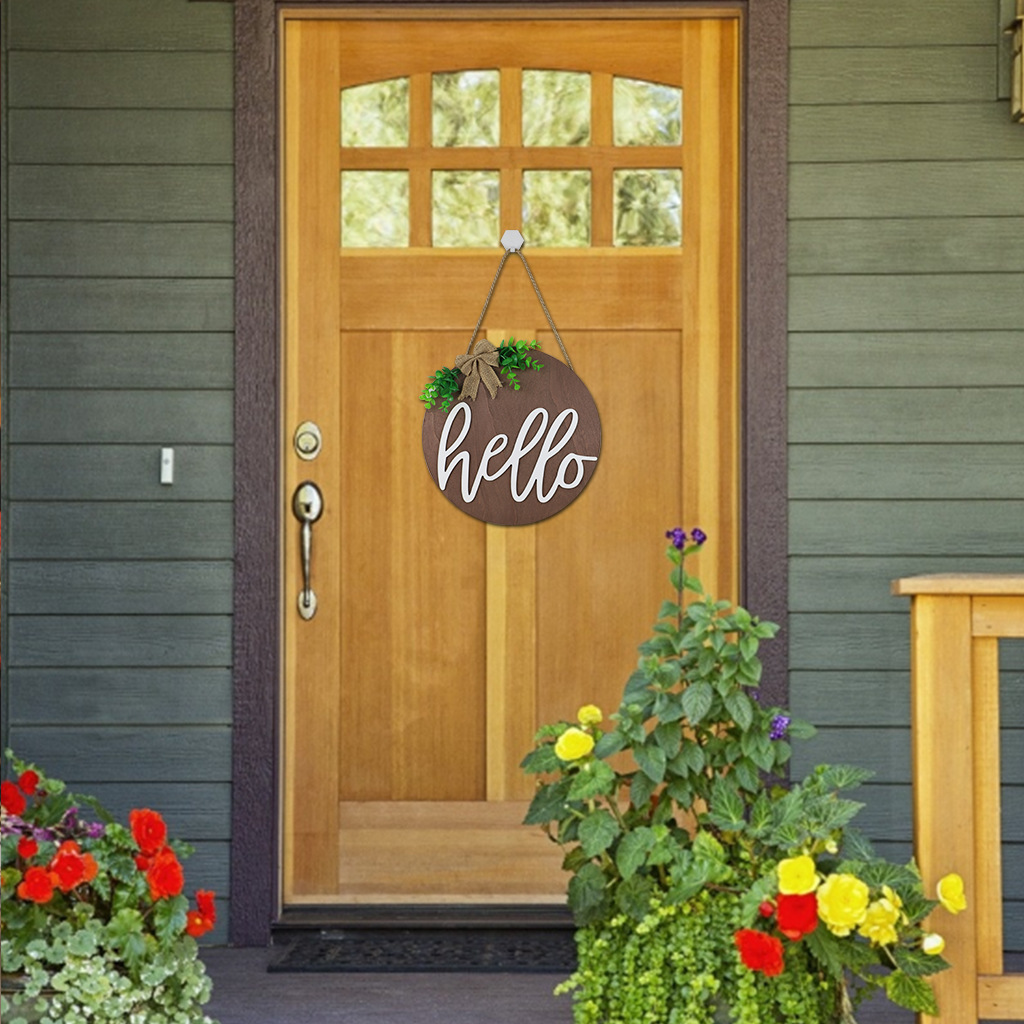 Country Style Welcome Front Door Mural Wall Decoration Wooden Ring Welcome Board Cross-Border E-Commerce Wooden Doorplate Spot Goods Country Style Welcome Front Door Mural Wall Decoration Wooden Ring Welcome Board Cross-Border E-Commerce Wooden Doorplate Spot Goods