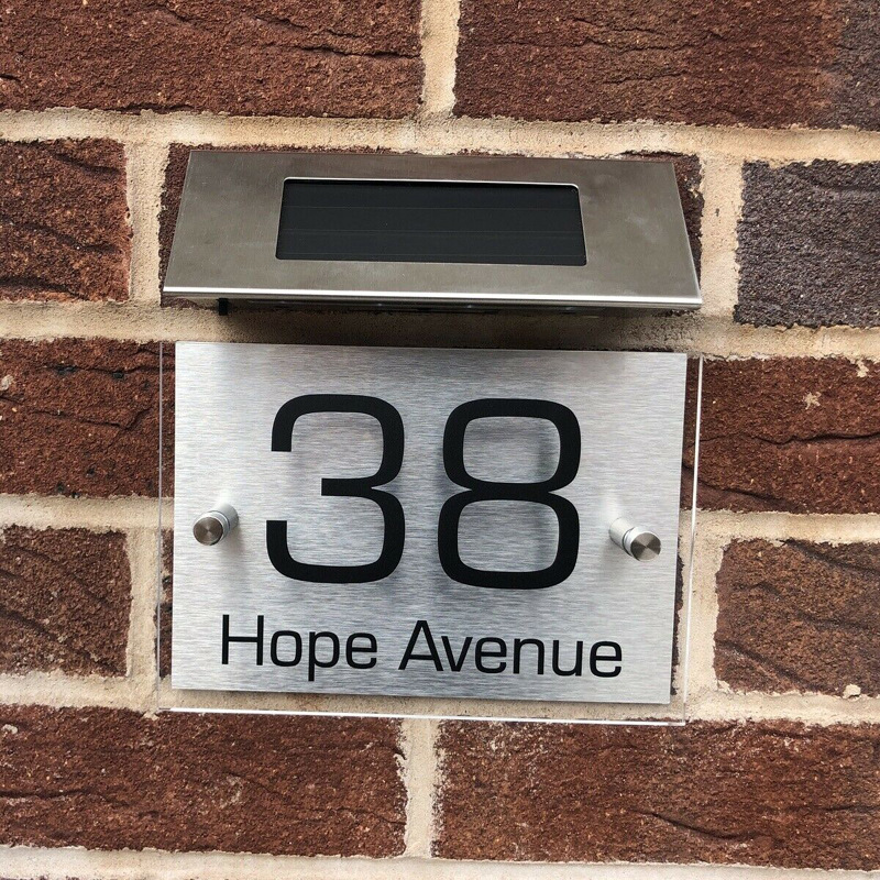 New Solar Powered Doorplate Light Address Indication Number Plate LED Light Control Digital House Number New Solar Powered Doorplate Light Address Indication Number Plate LED Light Control Digital House Number