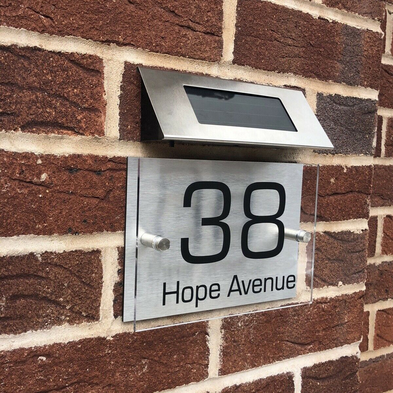 New Solar Powered Doorplate Light Address Indication Number Plate LED Light Control Digital House Number New Solar Powered Doorplate Light Address Indication Number Plate LED Light Control Digital House Number