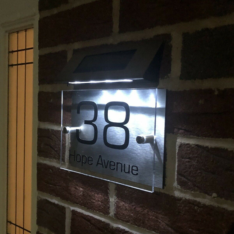 New Solar Powered Doorplate Light Address Indication Number Plate LED Light Control Digital House Number New Solar Powered Doorplate Light Address Indication Number Plate LED Light Control Digital House Number
