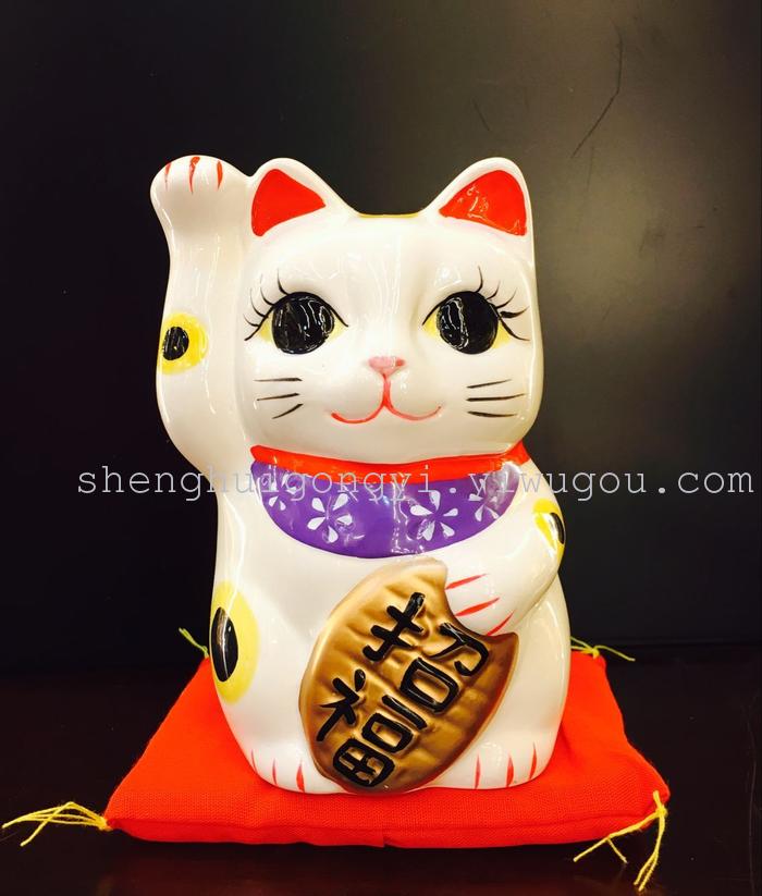 Ceramic cat Lucky Cat electric hand waving cat cat Feng Shui Fortune Cat ornaments business gifts