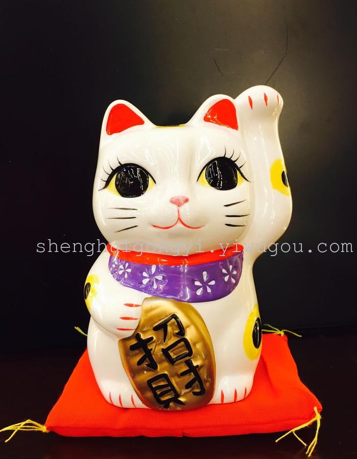 Ceramic cat Lucky Cat electric hand waving cat cat Feng Shui Fortune Cat ornaments business gifts