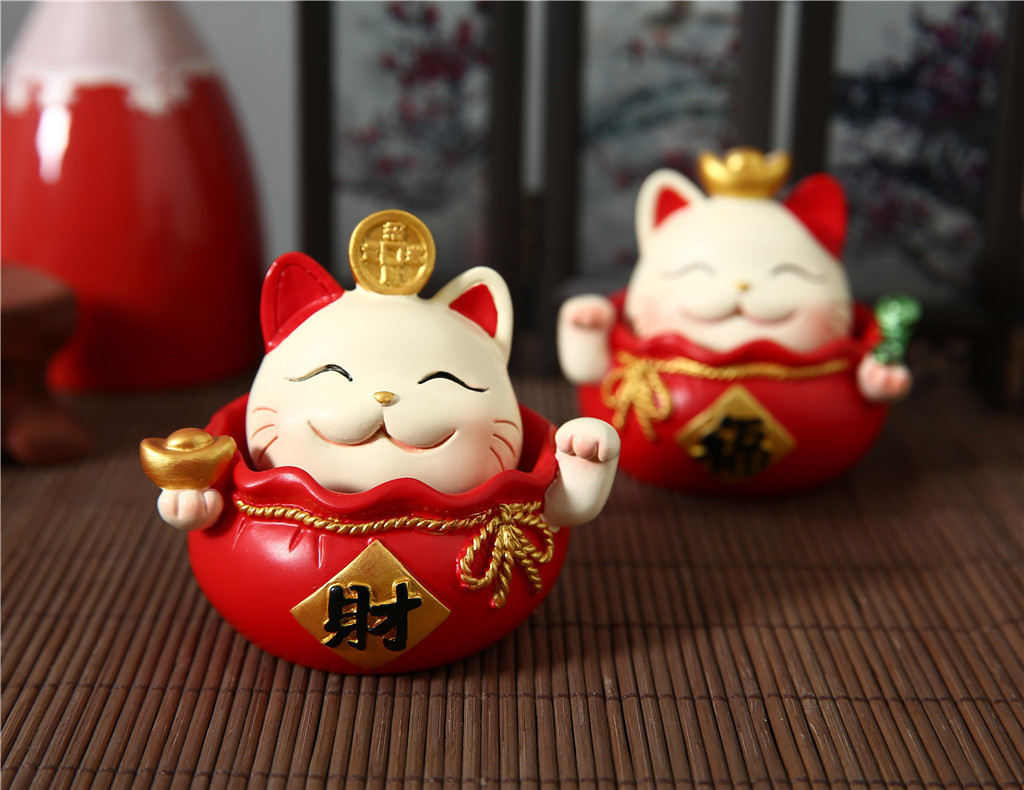 Creative Fortune Cat Car Decoration Resin Crafts Cake Decorative Ornaments Lottery Gift Small Gift Wholesale Creative Fortune Cat Car Decoration Resin Crafts Cake Decorative Ornaments Lottery Gift Small Gift Wholesale