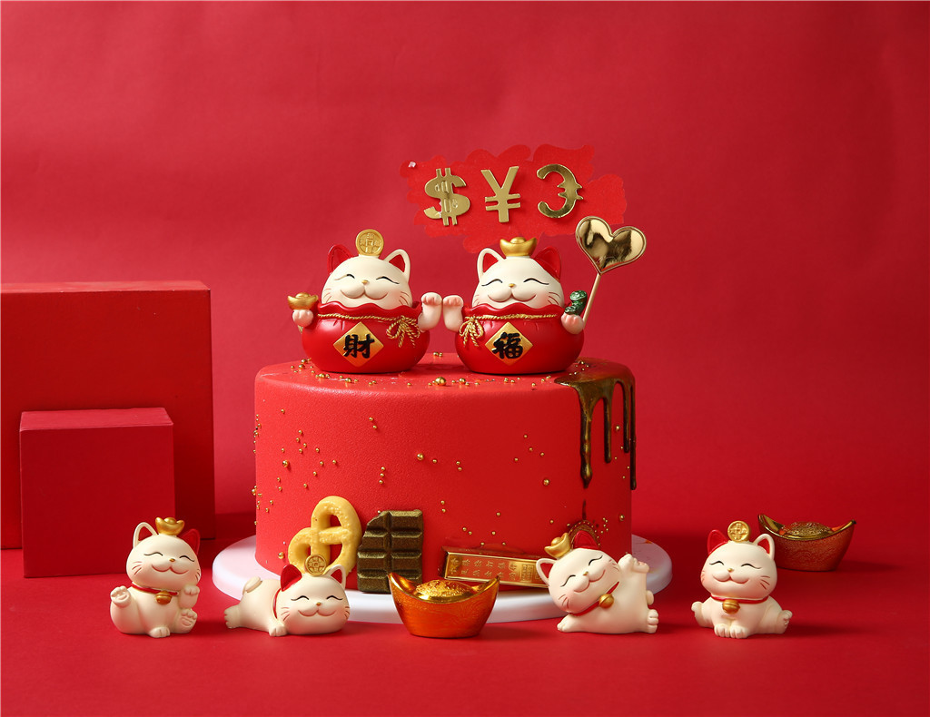 Creative Fortune Cat Car Decoration Resin Crafts Cake Decorative Ornaments Lottery Gift Small Gift Wholesale Creative Fortune Cat Car Decoration Resin Crafts Cake Decorative Ornaments Lottery Gift Small Gift Wholesale