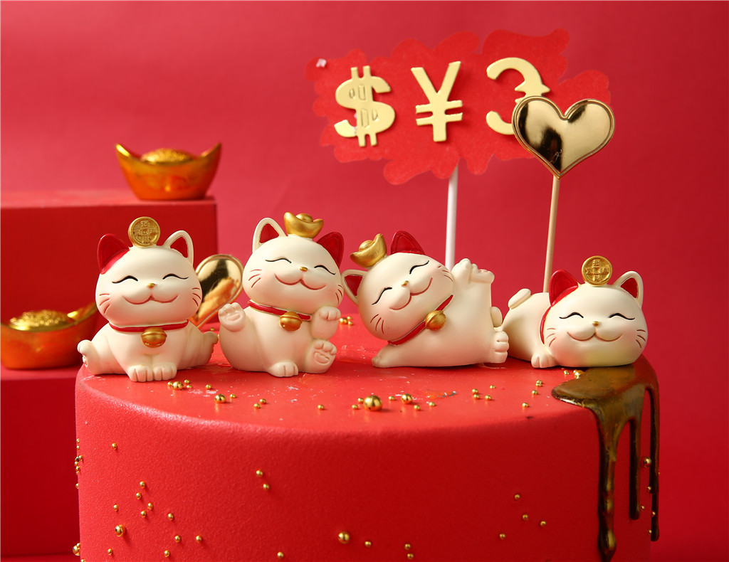 Creative Fortune Cat Car Decoration Resin Crafts Cake Decorative Ornaments Lottery Gift Small Gift Wholesale Creative Fortune Cat Car Decoration Resin Crafts Cake Decorative Ornaments Lottery Gift Small Gift Wholesale